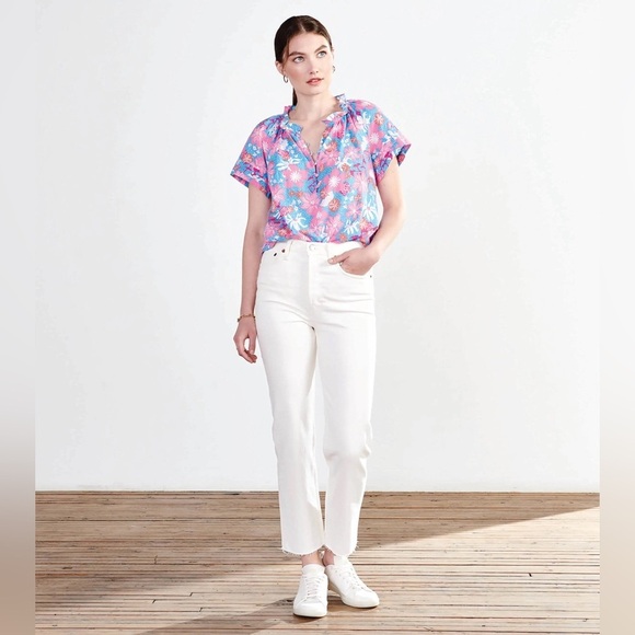 Hatley Wild Garden Sylvie Short Sleeve Blouse Size XS Extra Small Womens - Picture 2 of 11